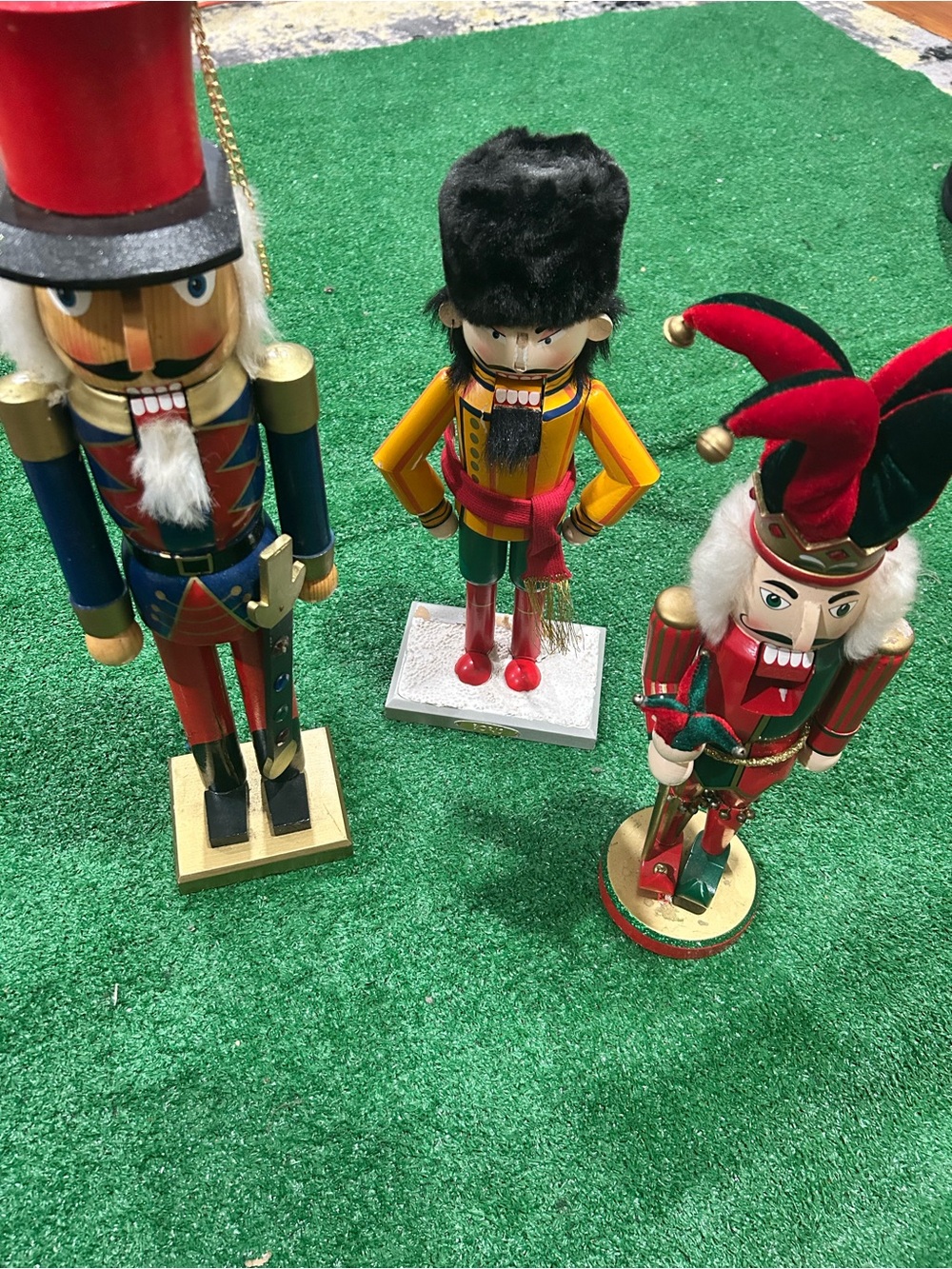 Lot of 3 Vintage Wooden Christmas Nutcracker Soldiers Holiday Decor 14–20”